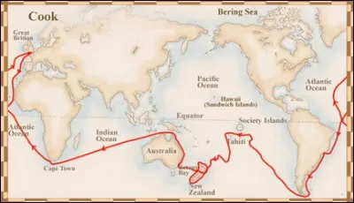 Quel passage James Cook emprunte-t-il pour passer de l'océan Atlantique à l'océan Pacifique lors de son premier voyage ?