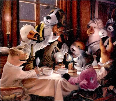 « Sur le long chemin, tout blanc de neige blanche, un vieux monsieur s'avance avec sa canne dans la main. Et tout là-haut le vent qui siffle dans les branches lui souffle la romance qu'il chantait petit enfant ».