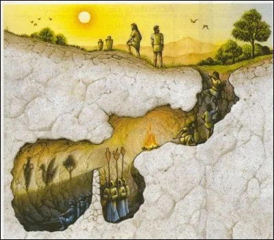 Dans « l'Allégorie de la caverne » (une uvre écrite par Platon), Platon distinguait deux mondes...