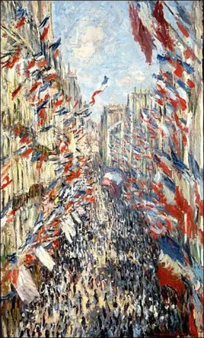 Pour quelle occasion Claude Monet a-t-il peint son tableau intitulé "La Rue Montorgueil" ?