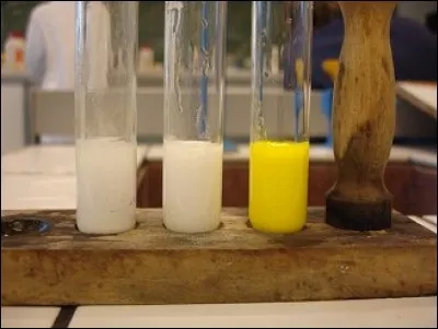 Dans la solution aqueuse de chlorure de calcium, on ajoute de l'oxalate de sodium. Cela nous donne un précipité blanc.