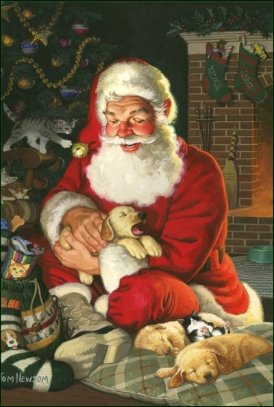 Combien d'animaux voyez-vous autour du Père Noël ?