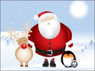 Ma sur __ au père Noël ; n'est-ce pas mignon ?