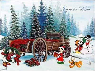 Lequel de ces personnages est en train de faire un bonhomme de neige ?