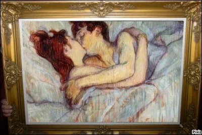 Qui a peint la toile en photo intitulée "Le baiser" ?