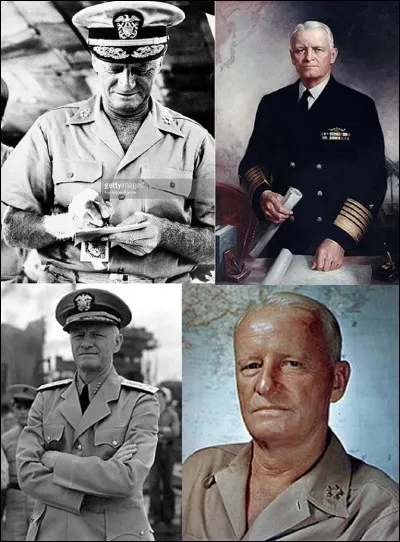 2e Guerre mondiale : 
Ce marin a commandé les forces sous-marines US pendant la 1e Guerre mondiale. Il deviendra le chef des forces navales US dans le Pacifique jusqu'à la fin du conflit en septembre 1945.
Qui est cet amiral ?