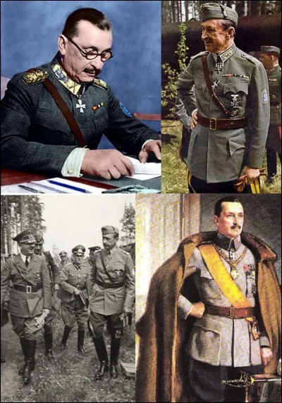 2e Guerre mondiale : 
Ce militaire est homme politique a la particularité d'avoir été décoré pendant chaque Guerre mondiale par les deux « camps ». Il a participé à la 2e Guerre mondiale contre les Soviétiques SANS s'être allié avec l'Allemagne nazie. Par exemple, il ne participera pas au siège de Leningrad. Il signera un traité de paix avec l'URSS et combattra les nazis pour les expulser de son pays !
Quel est ce maréchal ?