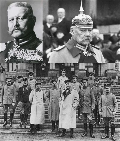 1e Guerre mondiale : 
Il obtint de nombreuses victoires contre la Russie aux batailles de Tannenberg, des lacs de Mazurie Devenu chef du grand Etat-major général en remplacement de Falkenhayn, il combattra les alliés à l'Ouest et sera obligé de faire demander l'armistice.
Qui est ce maréchal ?