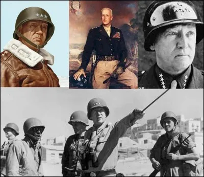 2e Guerre mondiale : 
Il a fait partie de l'équipe US de pentathlon moderne aux J.O. de 1912, il a créé un sabre pour l'armée. Il a été passionné par les exploits de Jules César, de Napoléon Bonaparte « Old Blood and Guts » (son surnom) participa aux débarquements en Afrique du nord, en Sicile. Puni, il ne participa pas à Overlord, mais contribua à la Libération.
Qui est ce soldat controversé ?