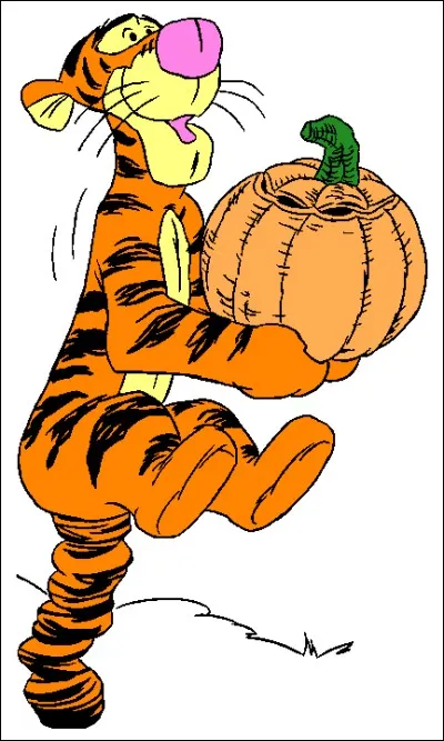 Ce personnage a vu ses amis faire des citrouilles d'Halloween. Il part donc les rejoindre. Qui est-ce ?