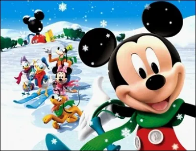 De quelle couleur l'écharpe de MIckey est-elle ?