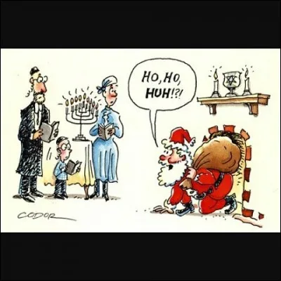 Un Père Noël juif entre dans la chambre d'un enfant. Que lui dit-il ?