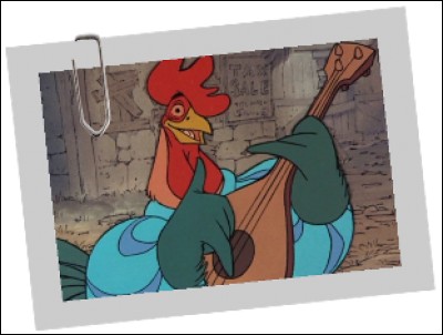 Ce personnage, aux couleurs vives, conte l'histoire de "Robin des bois". Inébranlable ménestrel, il finit néanmoins en prison car il ne peut pas payer les taxes. Comment se nomme-t-il ?