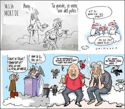 Desproges avait dit de lui qu'il était le Rabelais moderne. En plus, il osa dire de lui « « Seule la virulence de mon hétérosexualité m'a empêché à ce jour de demander [xxx] en mariage ». La personne visée nous donna cette citation ;
« Les hommes naissent libres et égaux, ensuite ils se mettent à boire ! »
Qui est cette personne ?