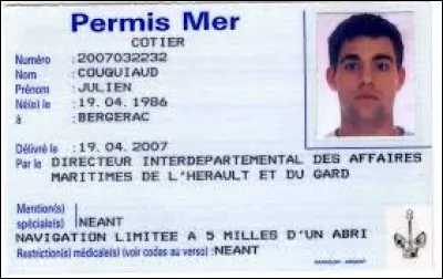 Un élément de cette liste n'est pas obligatoire en "cotier" :