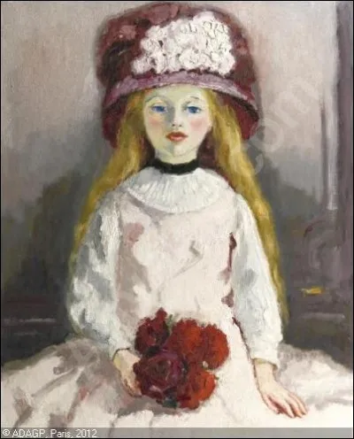 De qui est la toile "Jeune fille au chapeau fleuri" ?