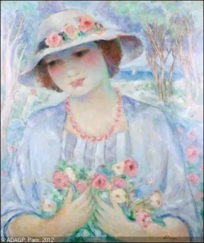 Chapeau fleuri sur cette toile, pleine de fraîcheur de :