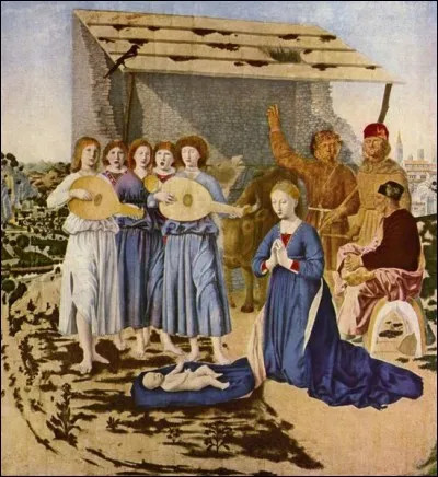 Connu en son temps comme géomètre et mathématicien, maître de la perspective et de la géométrie euclidienne, peintre-humaniste, il a réalisé cette charmante Nativité en 1470.