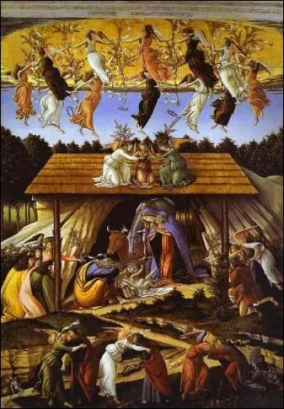 "La Nativité mystique" (ca 1500) fut réalisée par l'un des peintres les plus importants de la Renaissance italienne, protégé des Medici, il a également décoré la Chapelle Sixtine.