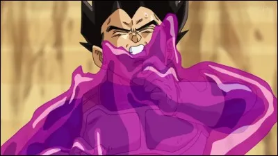 Après que le liquide violet s'empare de Vegeta puis le recrache, en quoi se reforme le liquide ?