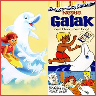Comment s'appelle ce dauphin blanc présent sur le logo du chocolat « Galak » ?