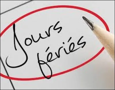 Un lundi est férié ; il s'agit du lundi de...