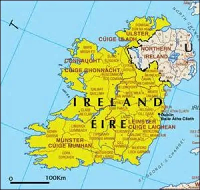 Quel(les) mer(s)/océan(s) borde(nt) l'Irlande ?