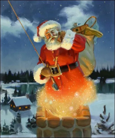 Il se pose sur le toit avec son _____ et se glisse dans la cheminée.