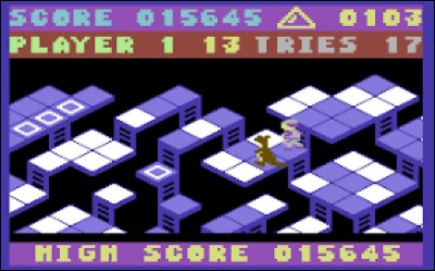 Le joueur contrôle alternativement un kangourou pourchassé par un gardien de zoo et un singe par un filet. Le joueur se déplace sur des plates-formes reliées entre elles par des échelles. Quel est ce jeu ?