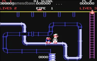 Accompagné d'un ouvrier, le joueur doit réparer les canalisations et se méfier des cafards qui tombent du plafond. Sorti en 1983, quel est ce jeu au concept original ?