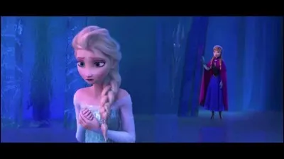 Elsa est dans son palais de glace, et Anna arrive... Que fait Anna ?