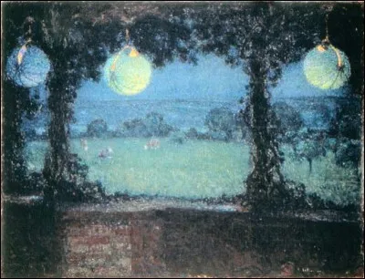 Qui est l'auteur du tableau "Lampions sous la tonnelle" ?