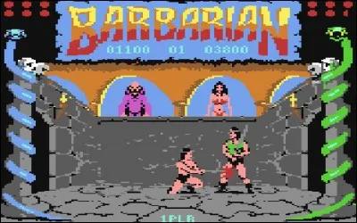 Deux barbares s'affrontent à l'épée dans ce jeu sorti en 1987, le coup ultime consistant à décapiter l'adversaire d'un coup bien placé !