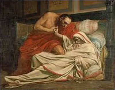 Huile sur toile réalisée en 1864, "La Mort de Tibère", représente le décès de l'empereur romain survenu en 37 ap. J.C. Ce dernier, était alors malade et alité. Si les historiens antiques ont donné plusieurs interprétations sur la cause de sa mort, l'auteur décida de conserver la version la plus dramatique pour son sujet (voir explication). Quel peintre académique a peint ce tableau ?