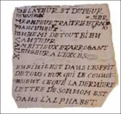Qui a envoyé la célèbre "Lettre anonyme au Roi" en 1712 ?