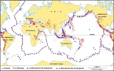 Que délimitent les séismes et les volcans ?
