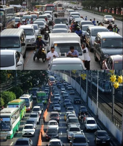 Allons aux Philippines : 
Comme à Paris et d'autres villes dans le monde, Manille (capitale des Philippines) a été obligée de mettre en place le principe de la circulation alternée.
Quelle en est la raison et comment est-elle organisée ?