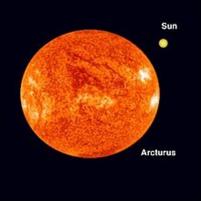 Arcturus est plus grande que le Soleil.