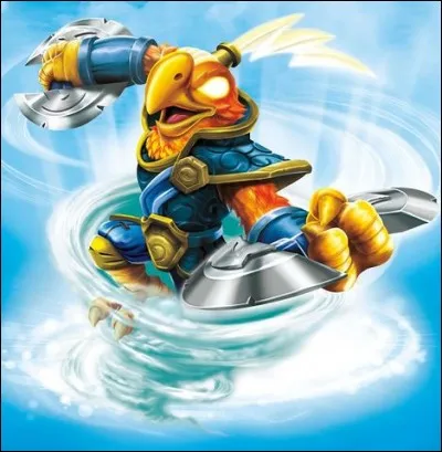 Quels sont le prénom et l'élément de ce skylander ?