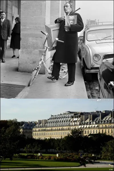 Allons dans cet hôtel de la rue de Rivoli !
Hôtel de luxe, on y a vu un artiste faire des extravagances comme tirer (à blanc, heureusement) sur un troupeau de chèvres qu'il avait fait amener dans les couloirs de l'hôtel ! En plus, il s'amusa, aussi, à transformer sa suite en square parisien !
Quel est cet artiste ?