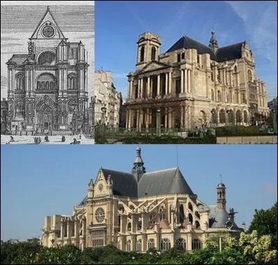 Allons dans cette église qui est consacrée à un martyre à Rome durant le 1e siècle. Cette église est l'une des plus grandes de Paris avec 105 mètres de long. Le ministre Colbert y est inhumé, les obsèques du fabuliste Jean de la Fontaine y furent célébrées.
Quelle est cette église et quelle est sa principale caractéristique.