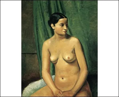 Qui a peint ce "nu devant un rideau" ?