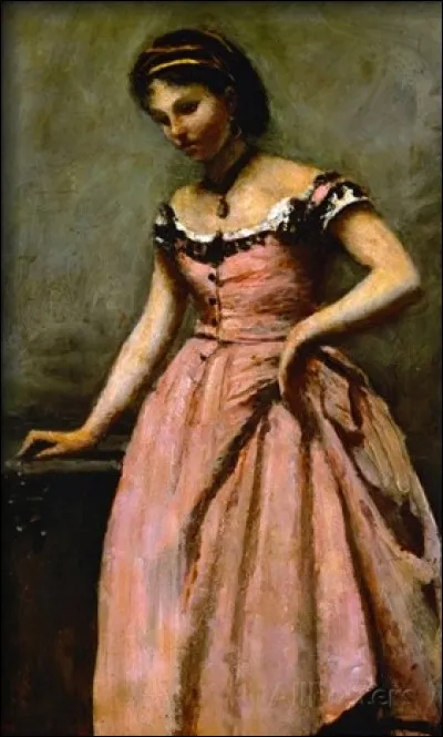 Qui a représenté "Jeune femme dans une robe rose" ?