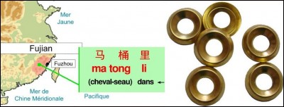 Pour cette petite ville de "Ma tong li", voir l'image qui traduit chaque signe. Les deux premiers formant un seul mot, comment s'interprète-t-il ? (L'image associée est un indice)
