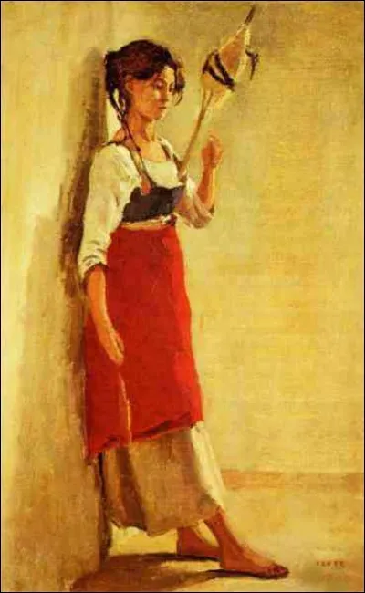 Qui a peint "Jeune femme italienne de Papigno avec son fuseau ?