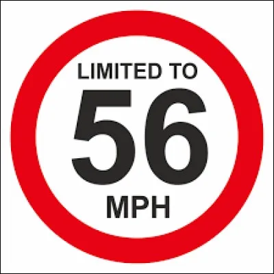 Si vous croisez ce panneau (en mille par heure), quelle vitesse (en kilomètre par heure) ne pouvez-vous pas dépasser ?