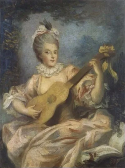 Qui a fait ce "portrait de jeune femme jouant de la guitare" ?