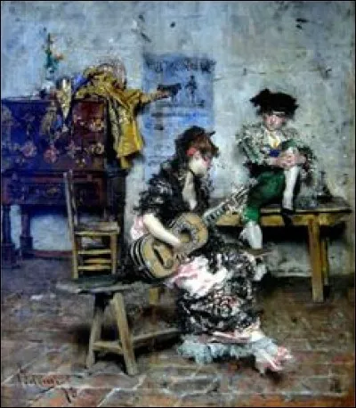 De qui est la toile "Une joueuse de guitare" ?