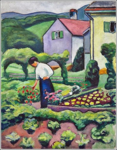 Qui a peint "Femme au jardin" ?