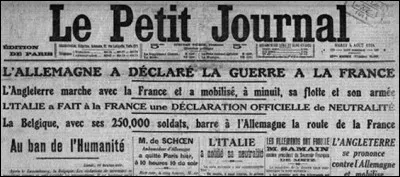 Qui était Président de la République lors du déclenchement de la première guerre mondiale ?